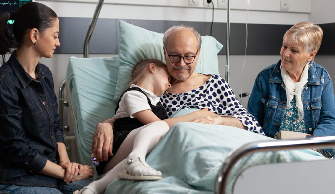 Grandchild Love With Sick Elderly Grandparents