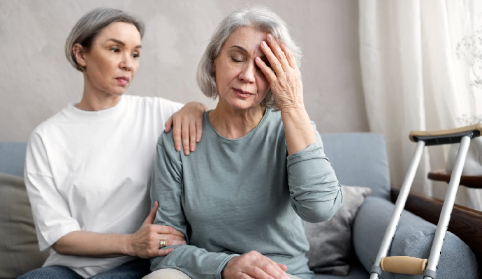 Old Patient Suffering From Parkinson